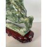 ANTICA SCULTURA ASIATICA CAVALLO IN PIETRA GIADA VERDE PEGASO ALI BASE HORSE