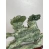 ANTICA SCULTURA ASIATICA CAVALLO IN PIETRA GIADA VERDE PEGASO ALI BASE HORSE