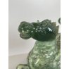 ANTICA SCULTURA ASIATICA CAVALLO IN PIETRA GIADA VERDE PEGASO ALI BASE HORSE