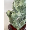 ANTICA SCULTURA ASIATICA CAVALLO IN PIETRA GIADA VERDE PEGASO ALI BASE HORSE