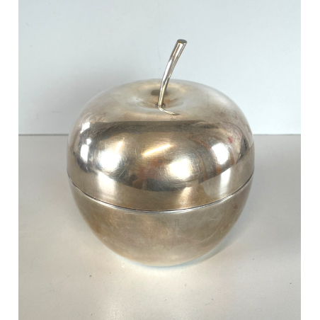 SCATOLA MELA LINO SABATTINI CHRISTOFLE FLEURON METALLO ARGENTATO ANNI 50 APPLE