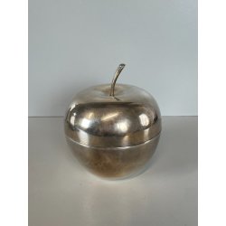 SCATOLA MELA LINO SABATTINI CHRISTOFLE FLEURON METALLO ARGENTATO ANNI 50 APPLE