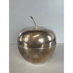 SCATOLA MELA LINO SABATTINI CHRISTOFLE FLEURON METALLO ARGENTATO ANNI 50 APPLE
