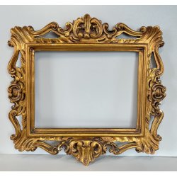 ANTICA PICCOLA CORNICE BAROCCA DORATA LEGNO 40 cm x 39 cm EPOCA '900 quadro old