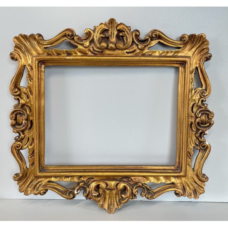 ANTICA PICCOLA CORNICE BAROCCA DORATA LEGNO 40 cm x 39 cm EPOCA '900 quadro old