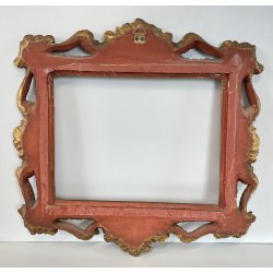 ANTICA PICCOLA CORNICE BAROCCA DORATA LEGNO 40 cm x 39 cm EPOCA '900 quadro old