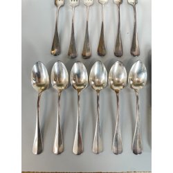SERVIZIO POSATE 6 PERSONE FIRMATO FRATELLI CALDERONI METALLO ARGENTATO VINTAGE