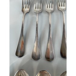 SERVIZIO POSATE 6 PERSONE FIRMATO FRATELLI CALDERONI METALLO ARGENTATO VINTAGE