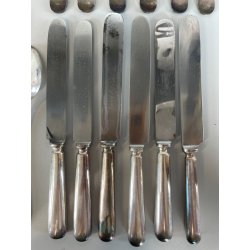 SERVIZIO POSATE 6 PERSONE FIRMATO FRATELLI CALDERONI METALLO ARGENTATO VINTAGE