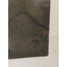 QUADRO DIPINTO Crocifissione Cristo ACQUATINTA a RILIEVO 24/26 Francesco Messina