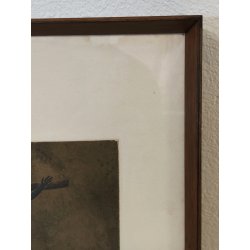 QUADRO DIPINTO Crocifissione Cristo ACQUATINTA a RILIEVO 24/26 Francesco Messina