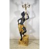 ANTICA LAMPADA TERRA SCULTURA RESINA MORETTO VENEZIANO 1900 LIVREA TORCERE DONNA