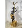 ANTICA LAMPADA TERRA SCULTURA RESINA MORETTO VENEZIANO 1900 LIVREA TORCERE DONNA
