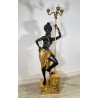 ANTICA LAMPADA TERRA SCULTURA RESINA MORETTO VENEZIANO 1900 LIVREA TORCERE DONNA
