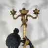 ANTICA LAMPADA TERRA SCULTURA RESINA MORETTO VENEZIANO 1900 LIVREA TORCERE DONNA