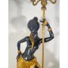 ANTICA LAMPADA TERRA SCULTURA RESINA MORETTO VENEZIANO 1900 LIVREA TORCERE DONNA