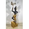 ANTICA LAMPADA TERRA SCULTURA RESINA MORETTO VENEZIANO 1900 LIVREA TORCERE DONNA