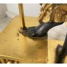 ANTICA LAMPADA TERRA SCULTURA RESINA MORETTO VENEZIANO 1900 LIVREA TORCERE DONNA