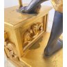 ANTICA LAMPADA TERRA SCULTURA RESINA MORETTO VENEZIANO 1900 LIVREA TORCERE DONNA