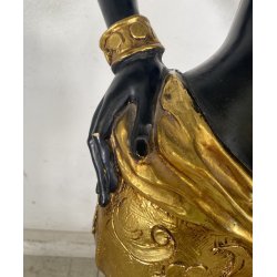 ANTICA LAMPADA TERRA SCULTURA RESINA MORETTO VENEZIANO 1900 LIVREA TORCERE DONNA