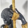 ANTICA LAMPADA TERRA SCULTURA RESINA MORETTO VENEZIANO 1900 LIVREA TORCERE DONNA