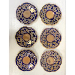 SERVIZIO Tè CAFFè 6 Pers. MAIOLICA LUSTRO Gualdo Tadino A. Rubboli RITRATTO '30