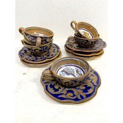 SERVIZIO Tè CAFFè 6 Pers. MAIOLICA LUSTRO Gualdo Tadino A. Rubboli RITRATTO '30
