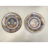 COPPIA PIATTO POMPA MAIOLICA Deruta RITRATTI RINASCIMENTALI CAVETTO MOSSO ø 43cm