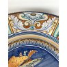 COPPIA PIATTO POMPA MAIOLICA Deruta RITRATTI RINASCIMENTALI CAVETTO MOSSO ø 43cm