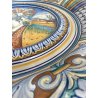 COPPIA PIATTO POMPA MAIOLICA Deruta RITRATTI RINASCIMENTALI CAVETTO MOSSO ø 43cm
