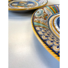 COPPIA PIATTO POMPA MAIOLICA Deruta RITRATTI RINASCIMENTALI CAVETTO MOSSO ø 43cm