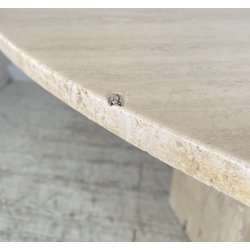 TAVOLO PRANZO DESIGN ANNI 70 TRAVERTINO ROTONDO VINTAGE RONDE TABLE SALA
