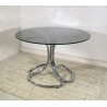 TAVOLO PRANZO DESIGN ATTR. Giotto Stoppino ANNI 70 VETRO METALLO CROMATO TABLE