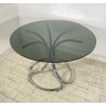 TAVOLO PRANZO DESIGN ATTR. Giotto Stoppino ANNI 70 VETRO METALLO CROMATO TABLE