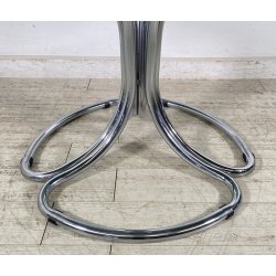 TAVOLO PRANZO DESIGN ATTR. Giotto Stoppino ANNI 70 VETRO METALLO CROMATO TABLE