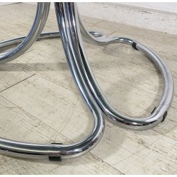 TAVOLO PRANZO DESIGN ATTR. Giotto Stoppino ANNI 70 VETRO METALLO CROMATO TABLE