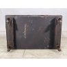 ANTICO BAULE PORTA-LEGNA ROTELLE LEGNO RAME SBALZATO DECORO VELIERI XIX sec UK
