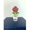 FIGURINA ROSA CRISTALLO SWAROVSKI Happy Flowers CRISTAL PINK ROSE IN CLEAR POT