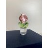 FIGURINA ROSA CRISTALLO SWAROVSKI Happy Flowers CRISTAL PINK ROSE IN CLEAR POT
