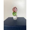 FIGURINA ROSA CRISTALLO SWAROVSKI Happy Flowers CRISTAL PINK ROSE IN CLEAR POT