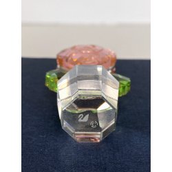 FIGURINA ROSA CRISTALLO SWAROVSKI Happy Flowers CRISTAL PINK ROSE IN CLEAR POT