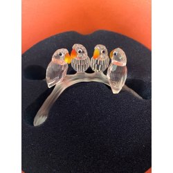 FIGURINA CRISTALLO SWAROVSKI   199123 Pappagallini su RAMO BABY LOVEBIRDS BOXED