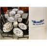 SERVIZIO PIATTI PORCELLANA VINTAGE Blue Danube U.S. Pat. Off 66pz Blue Onion JAP