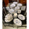 SERVIZIO PIATTI PORCELLANA VINTAGE Blue Danube U.S. Pat. Off 66pz Blue Onion JAP