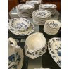 SERVIZIO PIATTI PORCELLANA VINTAGE Blue Danube U.S. Pat. Off 66pz Blue Onion JAP