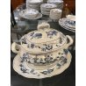 SERVIZIO PIATTI PORCELLANA VINTAGE Blue Danube U.S. Pat. Off 66pz Blue Onion JAP