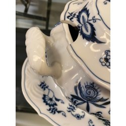 SERVIZIO PIATTI PORCELLANA VINTAGE Blue Danube U.S. Pat. Off 66pz Blue Onion JAP