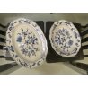 SERVIZIO PIATTI PORCELLANA VINTAGE Blue Danube U.S. Pat. Off 66pz Blue Onion JAP