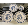 SERVIZIO PIATTI PORCELLANA VINTAGE Blue Danube U.S. Pat. Off 66pz Blue Onion JAP