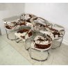 SET 6 SEDIA DESIGN METALLO CROMATO PELLE CAVALLINO ANNI 60/70 CHAIR VINTAGE